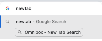 De omnibox van de browser.