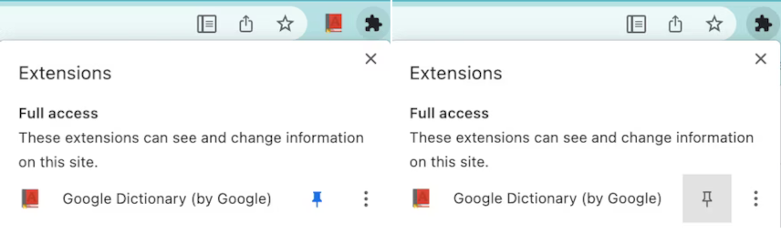 Un&#39;estensione bloccata e una sbloccata.