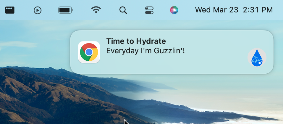 Uma notificação no macOS