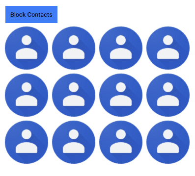 Visages de contact dans un bloc