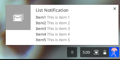 Notification de liste