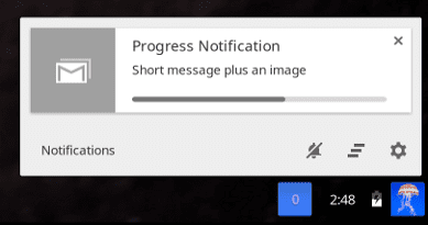 Notification de progression