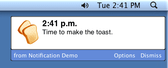 Mac OS X 上的通知
