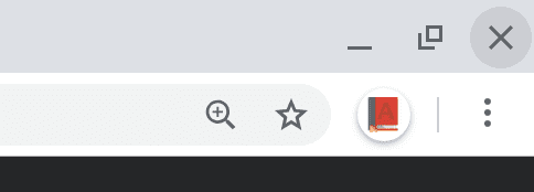 Capture d&#39;écran du badge ajouté par Chrome à l&#39;icône de l&#39;extension dans la barre d&#39;outils