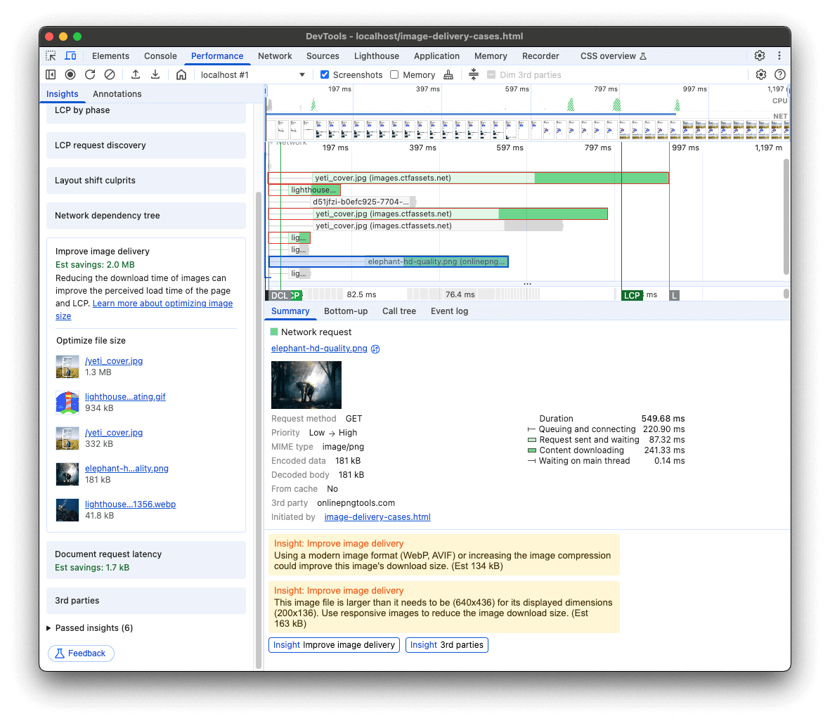 DevTools 이미지 전송 개선 통계