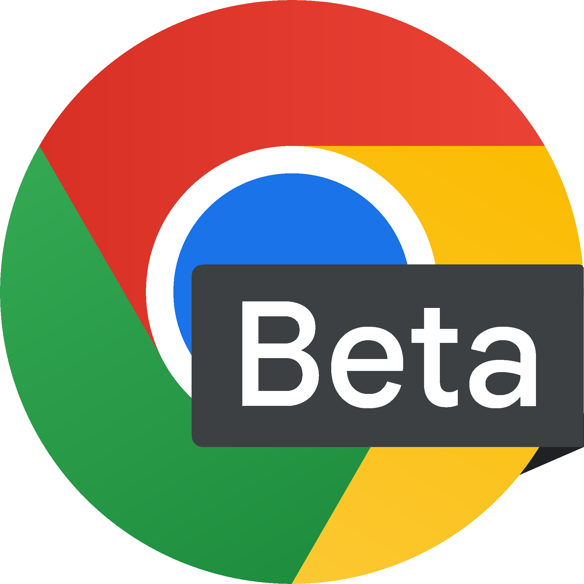 Chrome Beta logo.