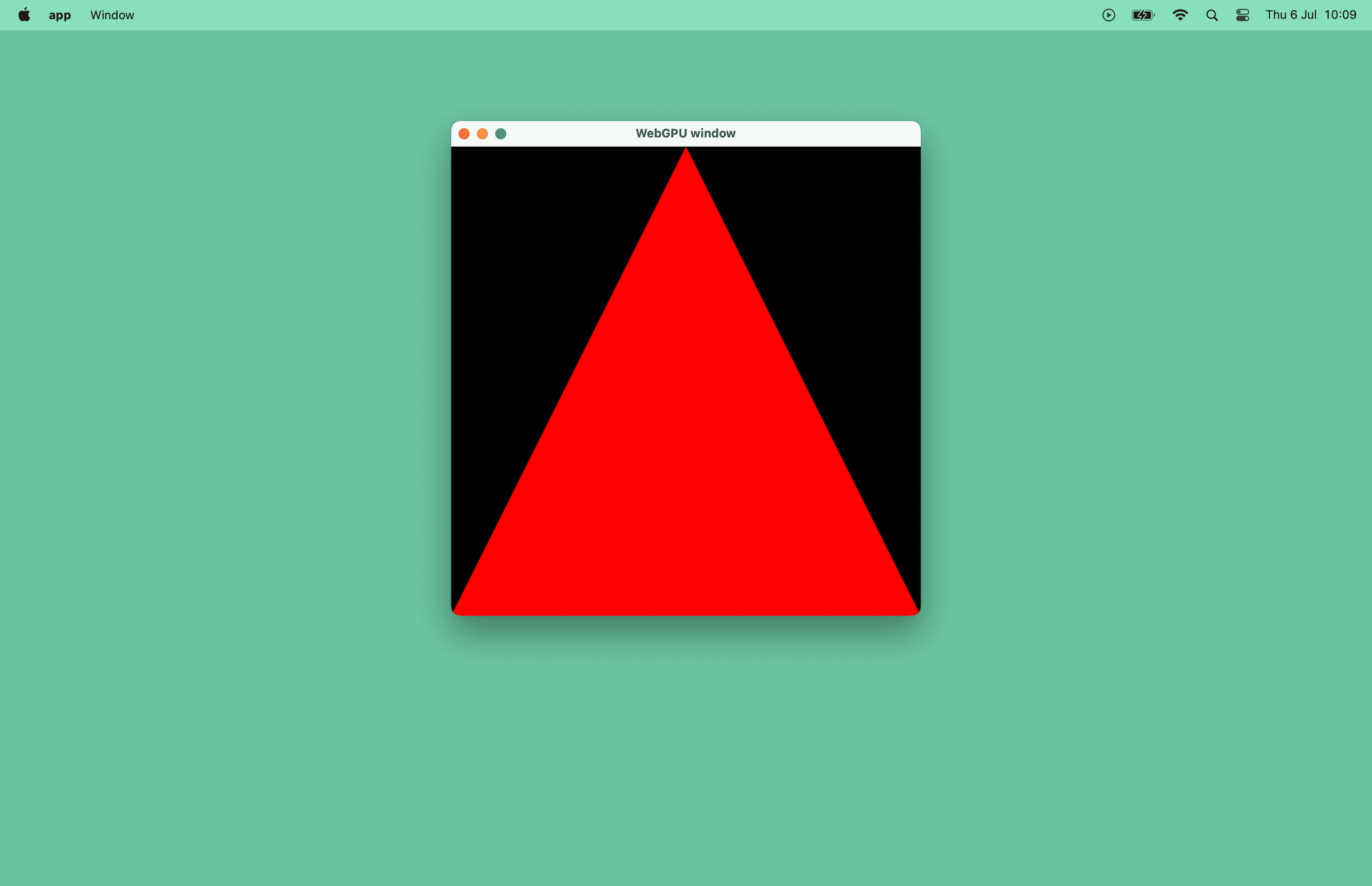 Screenshot di un triangolo rosso in una finestra macOS.