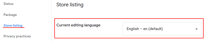 Escolher o idioma na página &quot;Detalhes do app&quot;