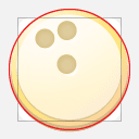 icona a forma di palla da bowling sopra un modello di cerchio