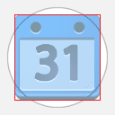 Google Kalender-Symbol auf einer quadratischen Vorlage