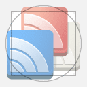 Google Reader-Symbol über einer unregelmäßigen Vorlage