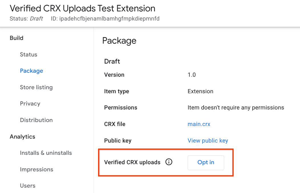 Opt in to verified CRX uploads