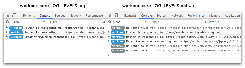 Debug and Log Routing Messages